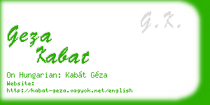 geza kabat business card