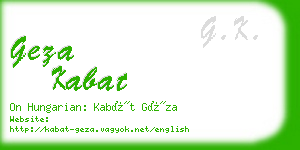 geza kabat business card